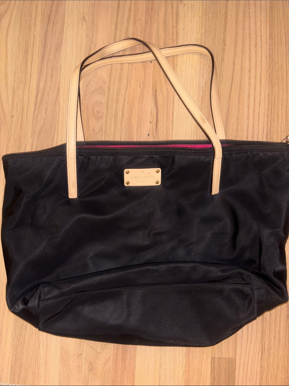 kate spade Black Tote with Cream Handles